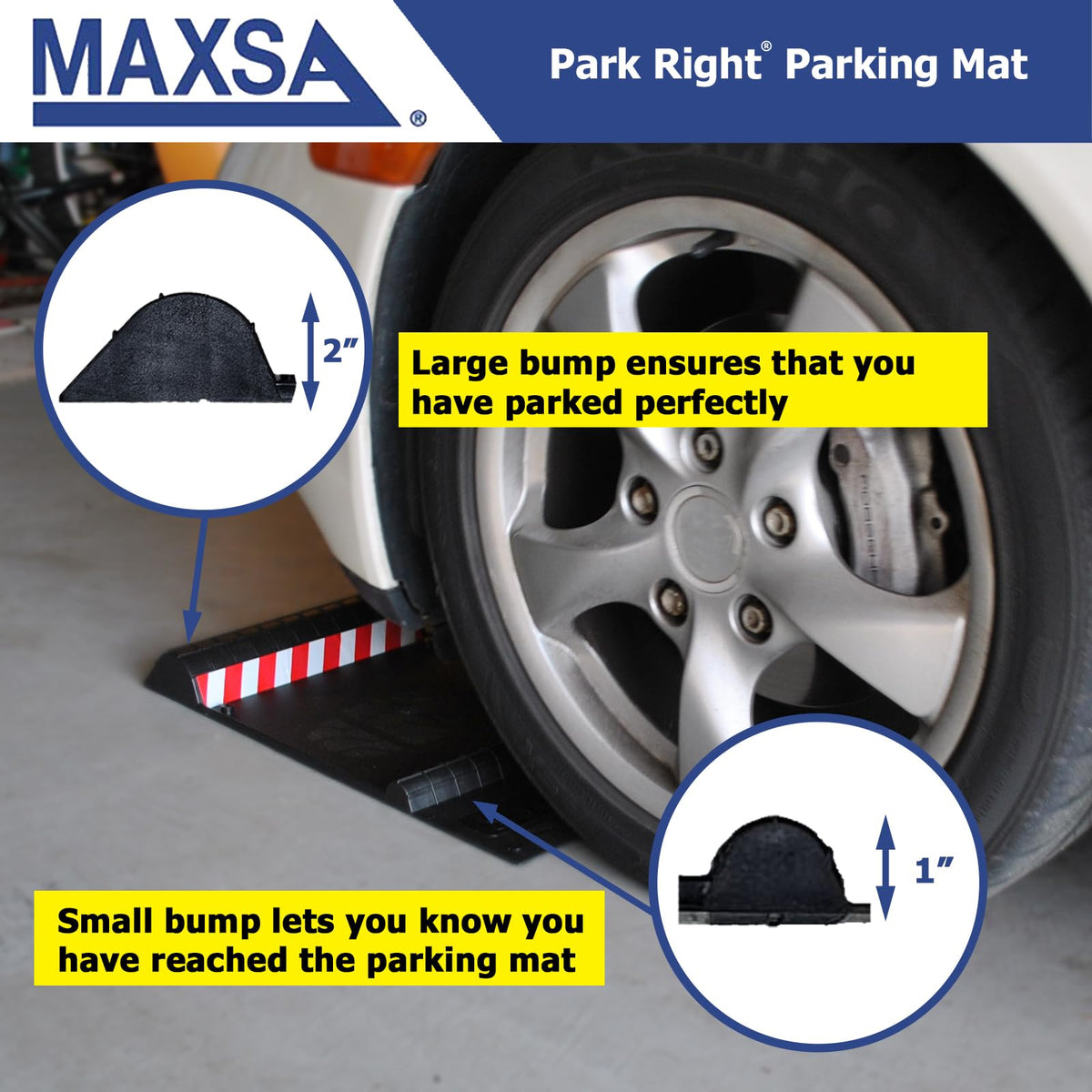 Maxsa reflective tape visible at night improving garage alignment