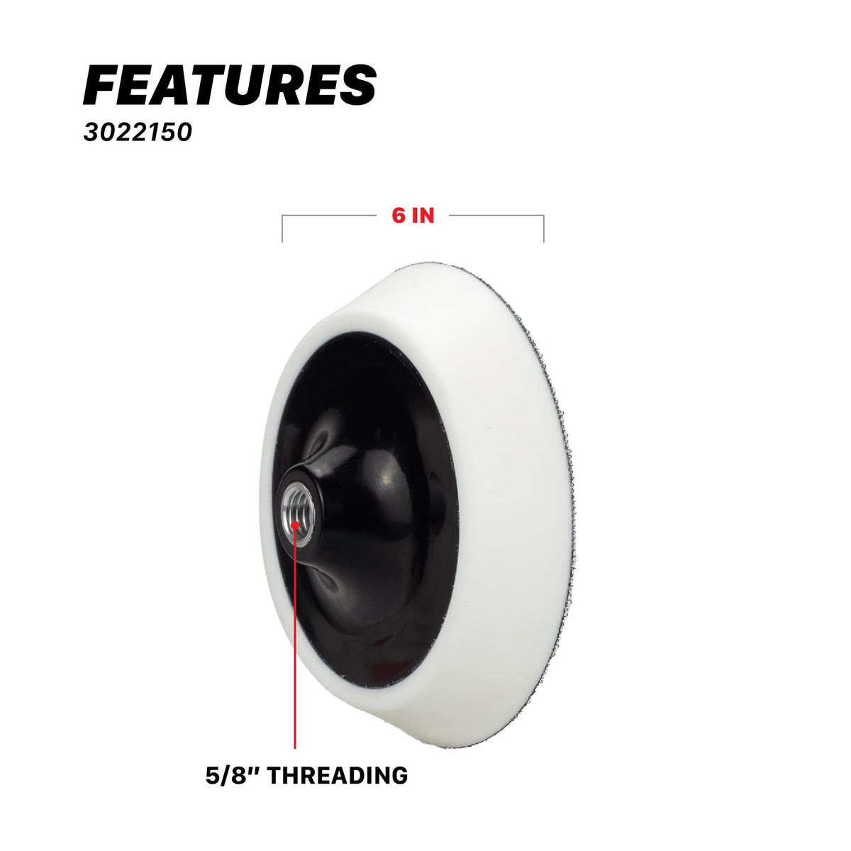 Maxshine close-up of 5/8 inch thread detail for universal polisher fit benefit
