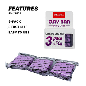 Maxshine clay bar close-up texture revealing pliable heavy-grade surface for contaminant removal