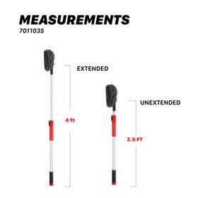 Maxshine collapsed IncrediStick compact in hand for easy trunk and garage storage