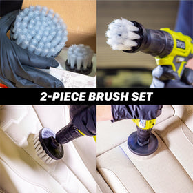 Maxshine brush kit in car interior scene delivering efficient stain lifting