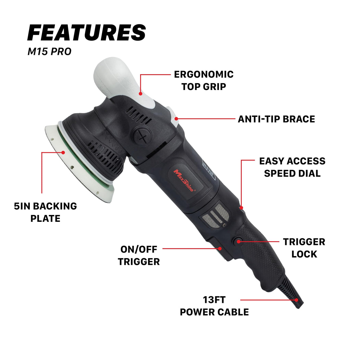 Maxshine M15 Pro side profile highlighting ergonomic balance for longer use