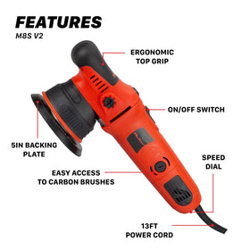 Maxshine M8S V2 5-inch backing plate detail demonstrating secure pad attachment benefit