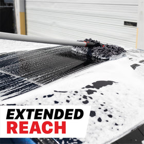 Maxshine reaching RV side without ladder showing safe high-area access