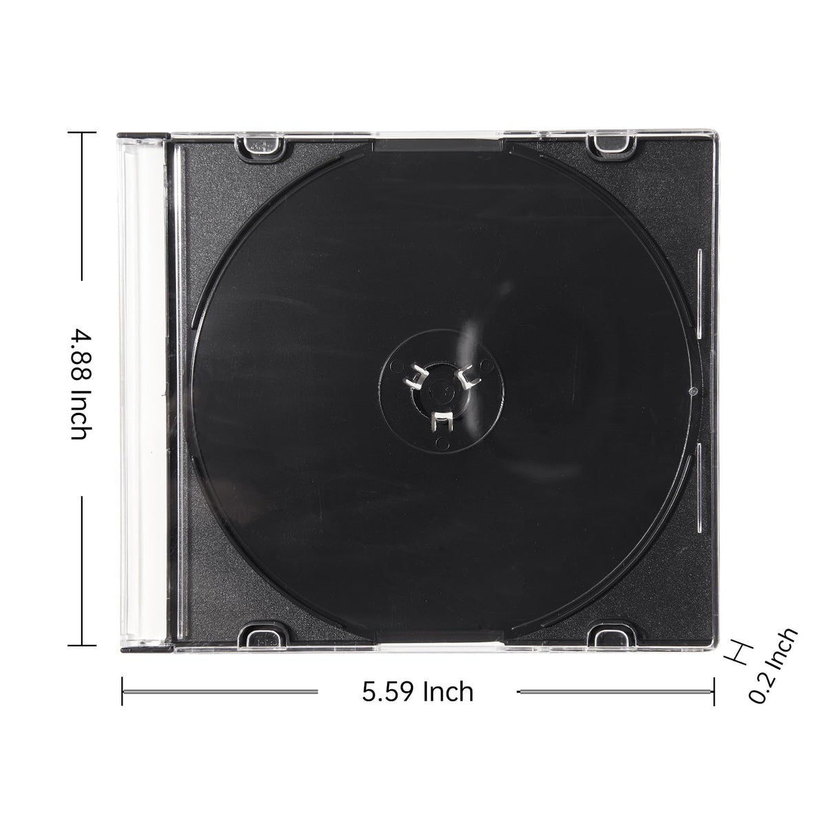 Maxtek clear case side profile highlighting ultra thin 5.2mm design to save shelf space