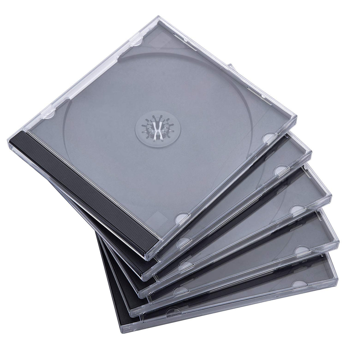 Maxtek clear jewel case front view showing clean protection and easy labeling