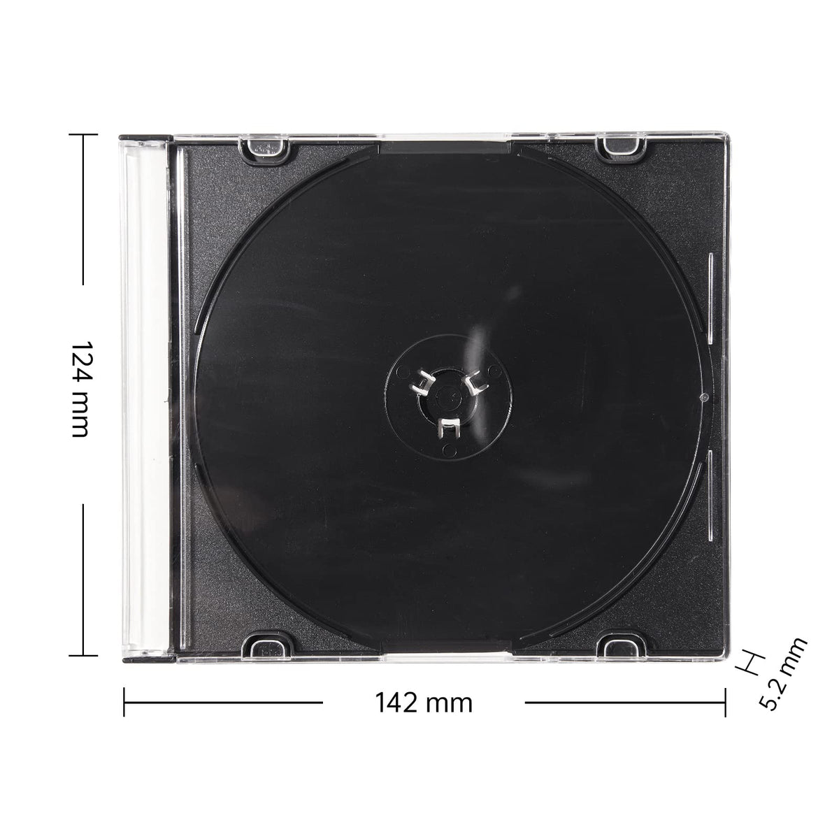 Maxtek close-up of built-in black tray protecting disc from scratches