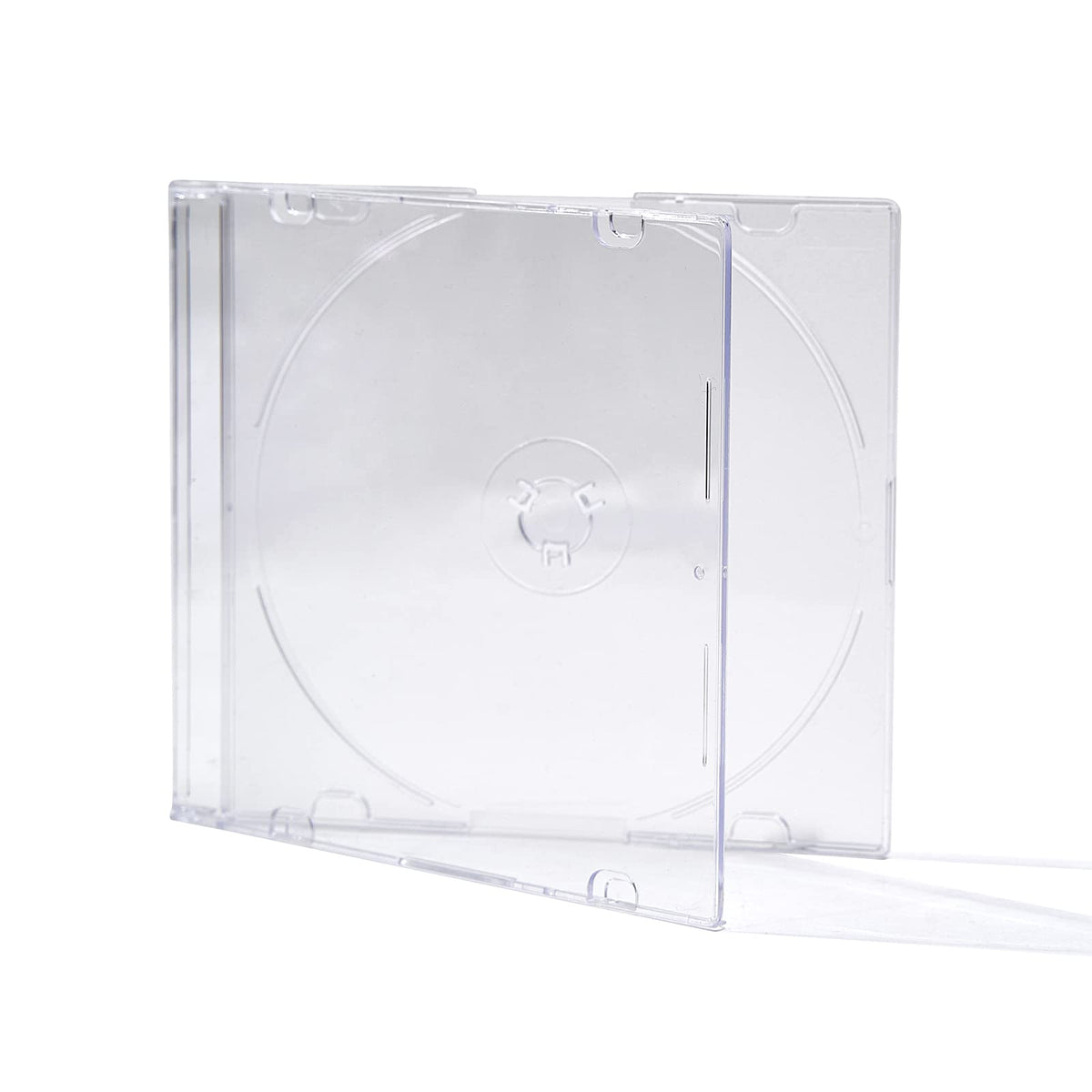 Maxtek slim jewel case front view showing clear cover and visible insert benefit