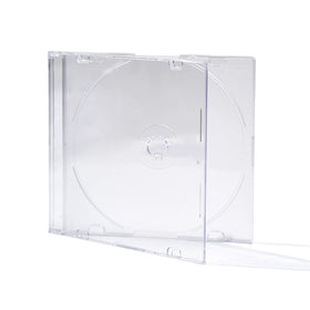 Maxtek slim jewel case front view showing clear cover and visible insert benefit