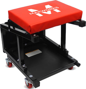 MaxWorks front view of creeper seat showing compact design and mobility benefits