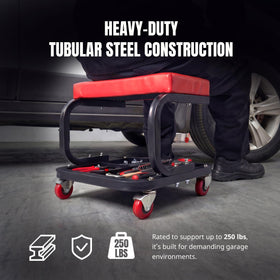 MaxWorks caster detail with 2-inch swivel wheels for smooth shop mobility