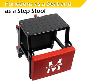 MaxWorks side profile as stool demonstrating stable sitting position and support