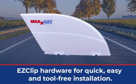MAXXAIR Fanmate installed on RV roof showing improved weather resilience