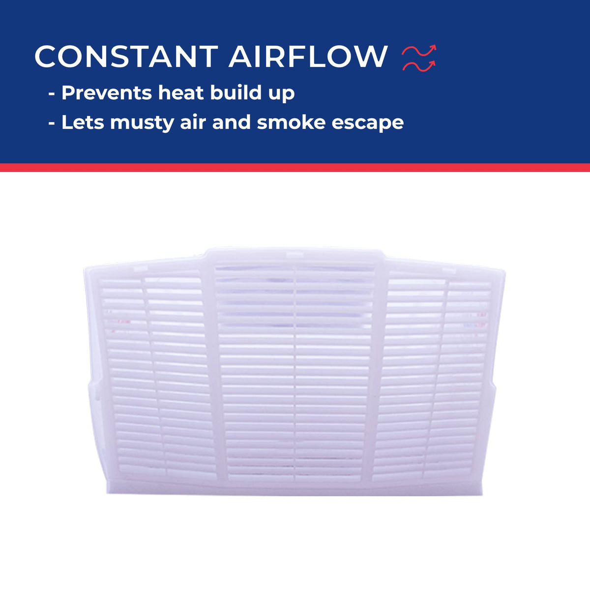 MAXXAIR Fanmate side profile highlighting overhang that prevents water intrusion