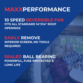 MaxxAir Maxxfan Deluxe removable insect screen detail for simple cleaning benefit