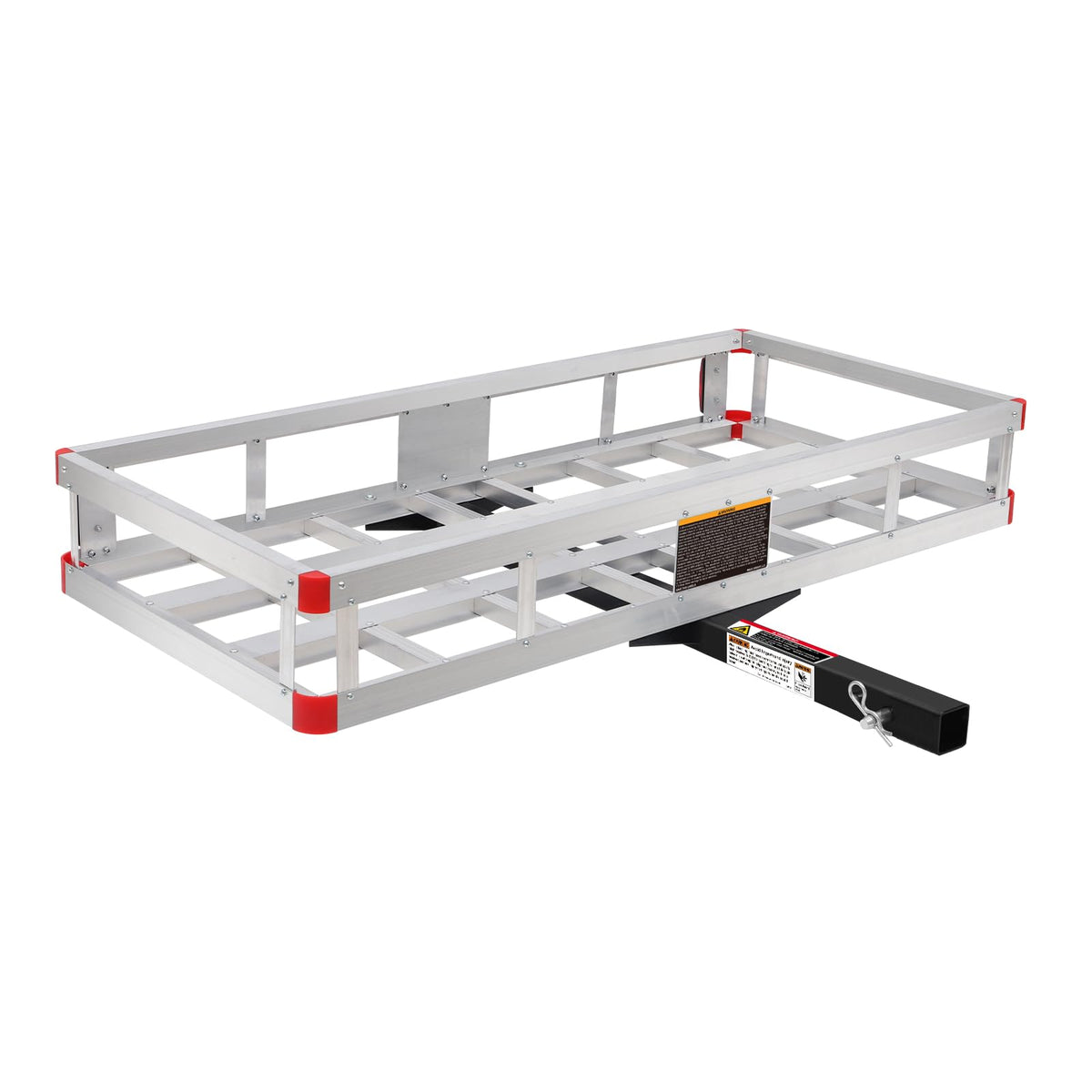 MAXXHAUL front view of aluminum hitch carrier showing secure platform and rails