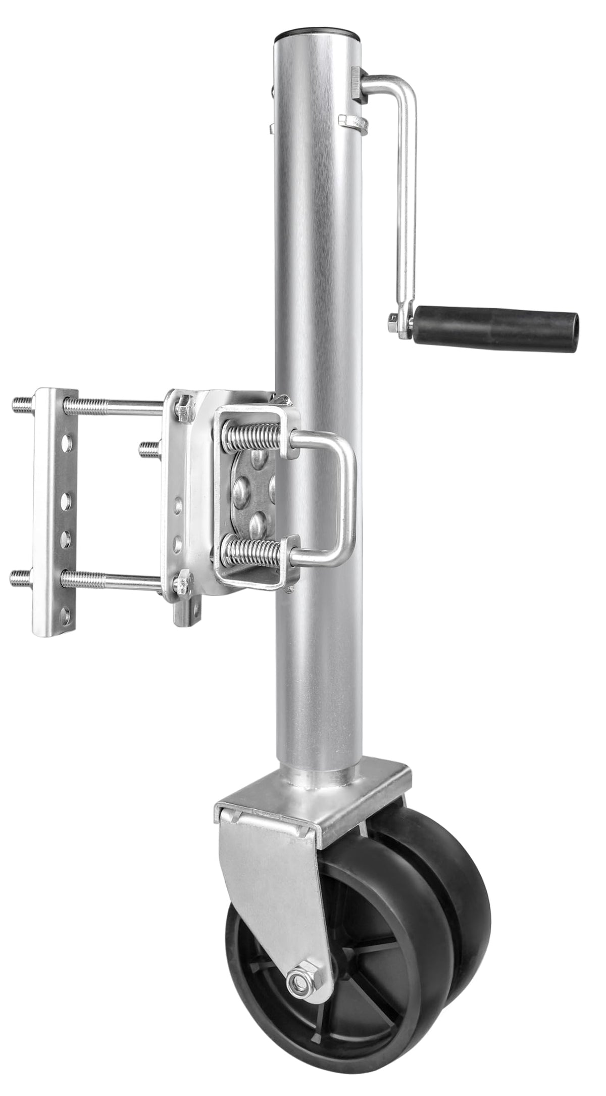 MAXXHAUL trailer jack front view mounted showing compact stow and corrosion resistance