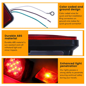 MAXXHAUL lights installed on a boat trailer demonstrating weather resistance