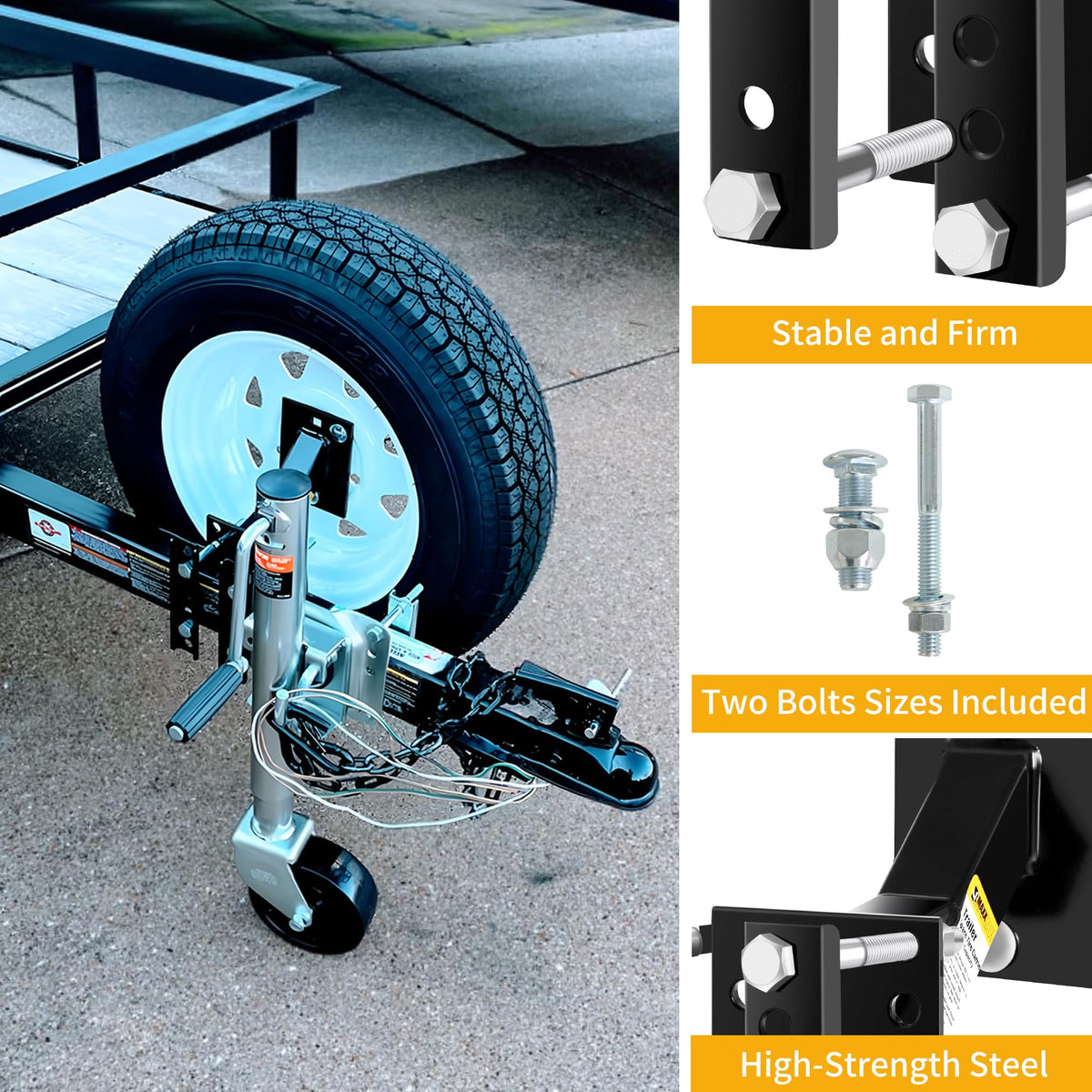 MAXXHAUL with 12-inch spare wheel installed demonstrating fit and hold