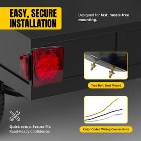 MAXXHAUL lights installed on trailer demonstrating bright signaling and road safety