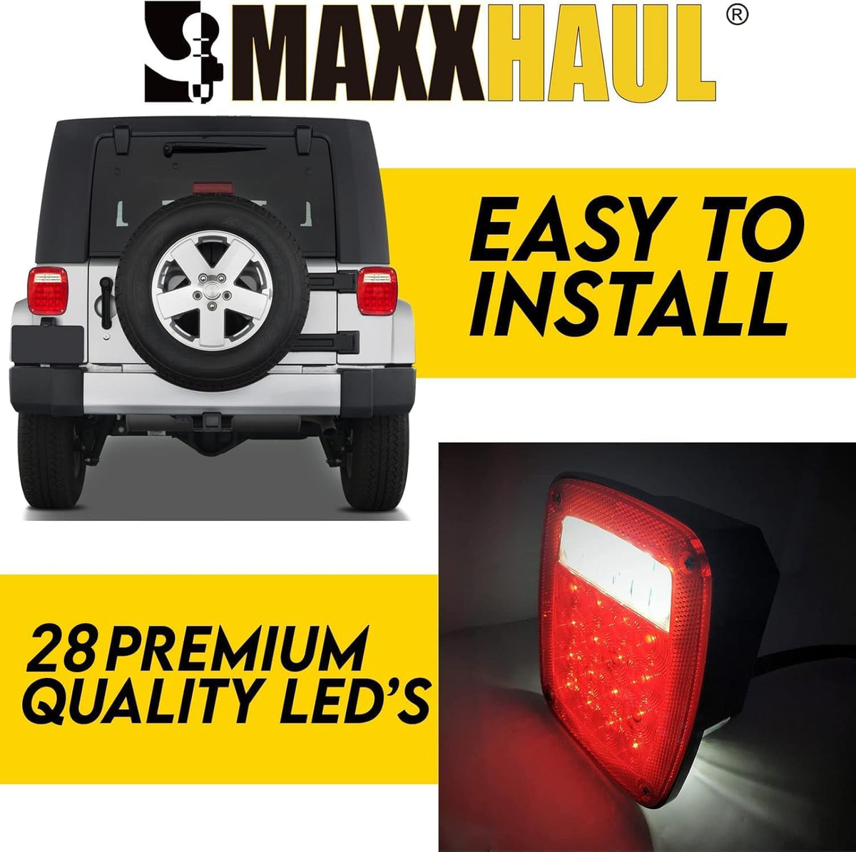 MAXXHAUL tail light installed on trailer illustrating bright, legal signaling