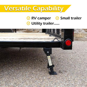 MAXXHAUL collapsed jack tucked under trailer demonstrating compact storage benefit