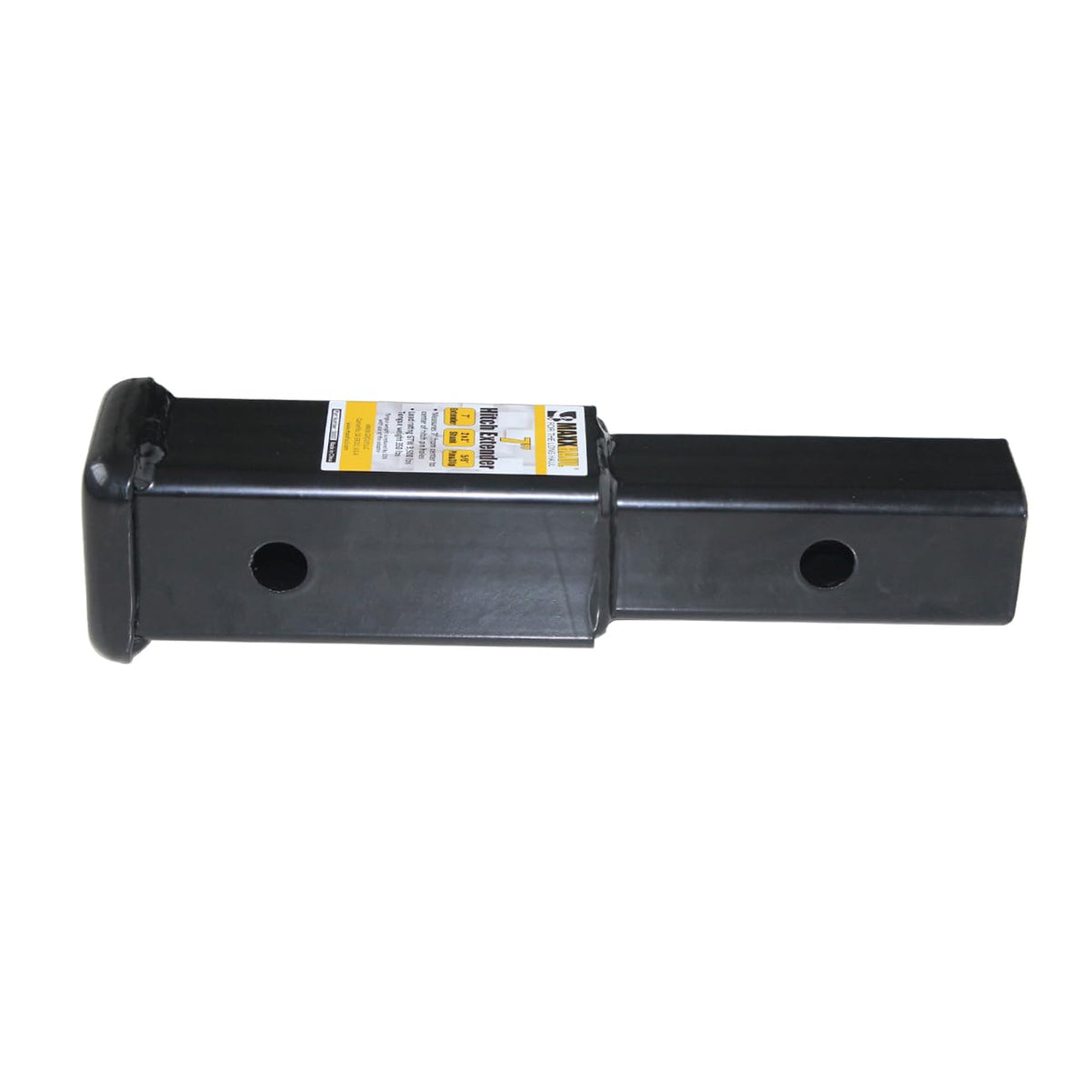 MAXXHAUL hitch extender with 5/8-inch pin and clip highlighting secure attachment