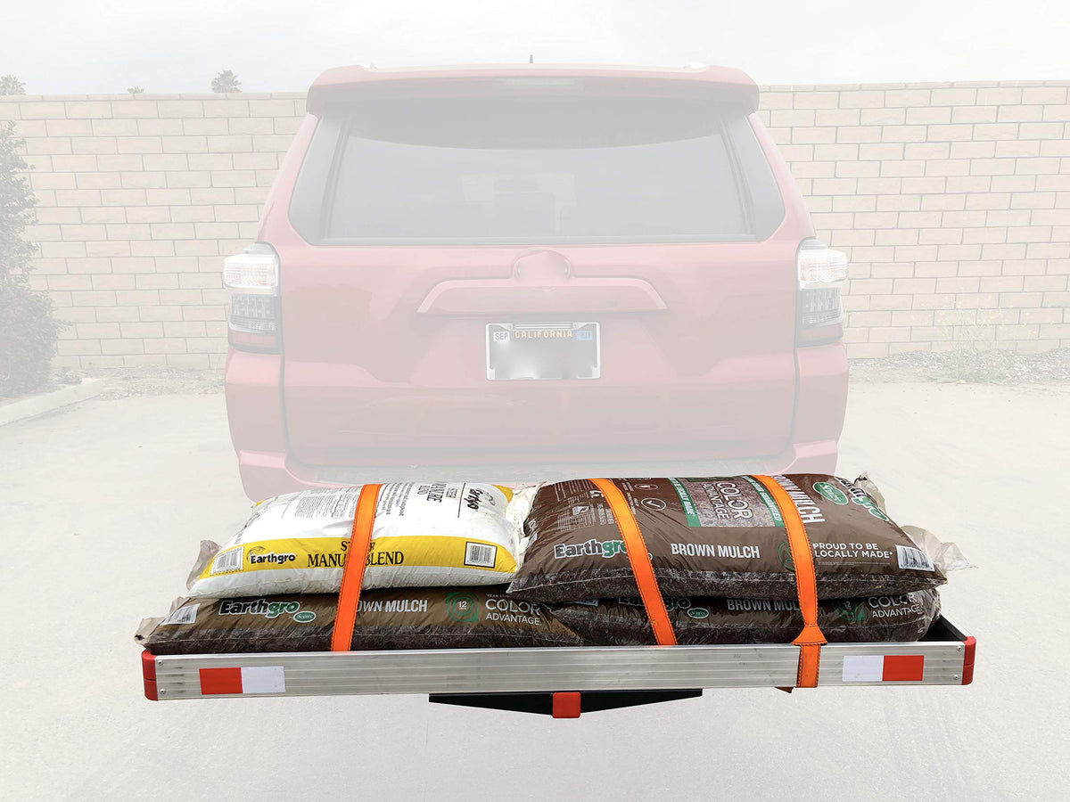 MAXXHAUL scale image with measurements showing 60 by 22 inch platform for planning loads