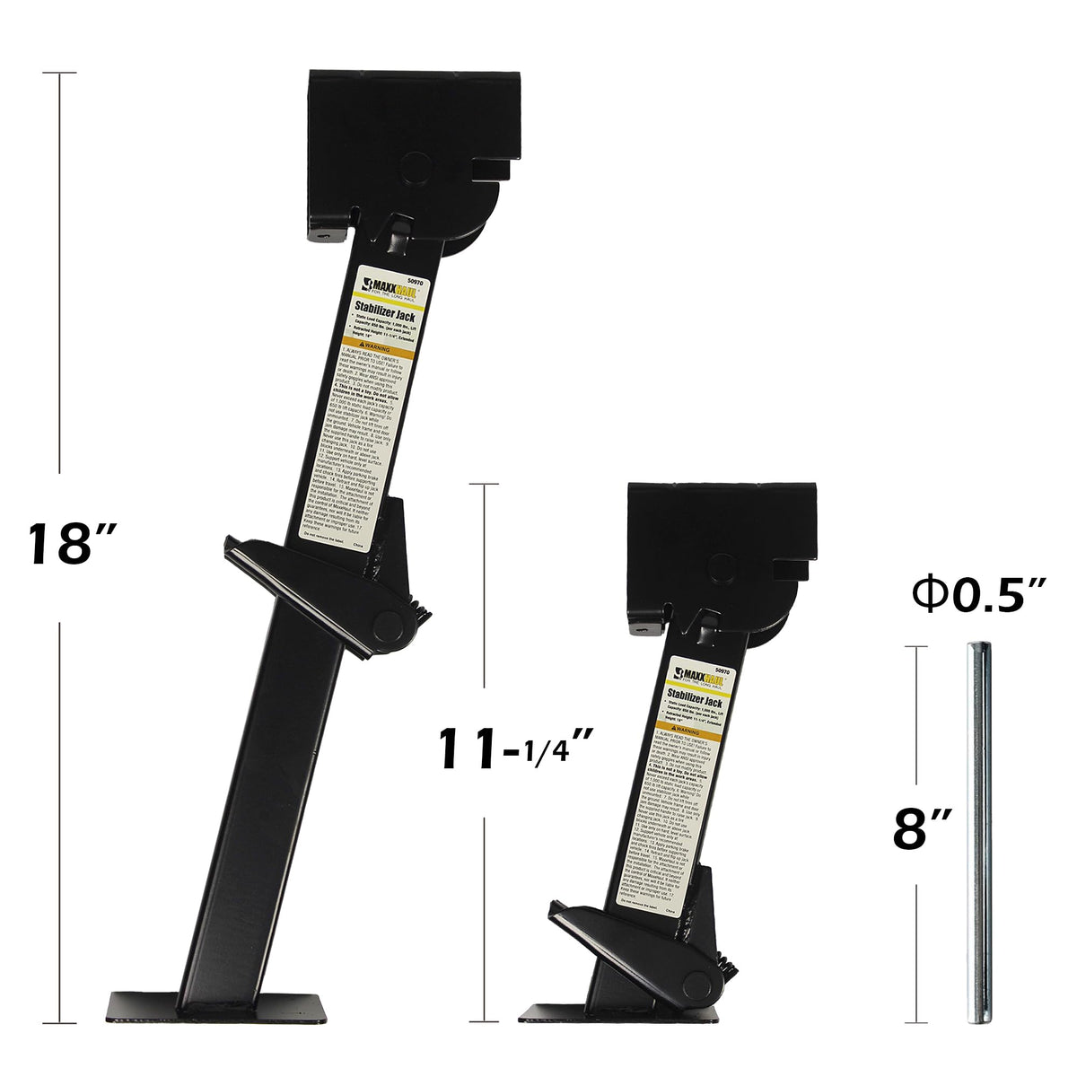 MAXXHAUL handle inserted in jack illustrating smooth operation and quick deployment