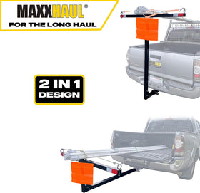 MAXXHAUL hitch insertion close-up showing secure fit and easy installation benefit
