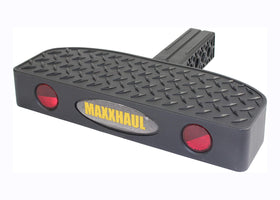 MAXXHAUL hitch step front view showing stable platform and receiver fit for safer loading