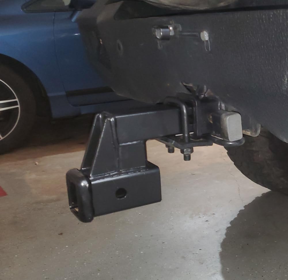 MAXXHAUL riser installed with bike rack demonstrating improved clearance