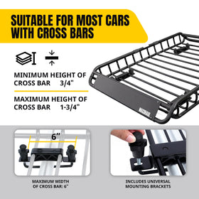 MAXXHAUL mounted on SUV roof with luggage showing expanded cargo capacity and secure transport