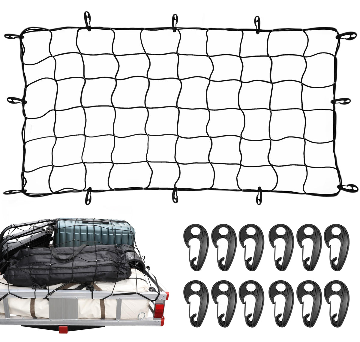 MAXXHAUL net stretched across a truck bed securing large cargo for safer transport