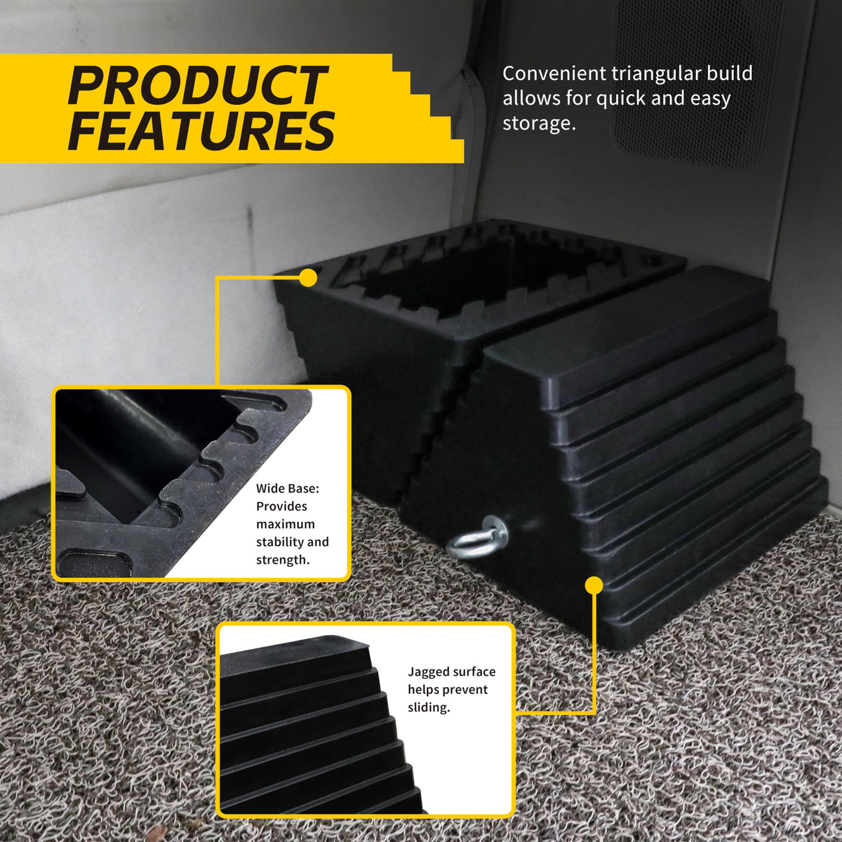 MaxxHaul textured rubber close-up demonstrating non-slip grip advantage