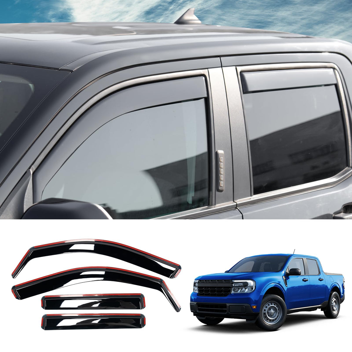 Maxzina front passenger visor on Maverick showing streamlined protection benefit