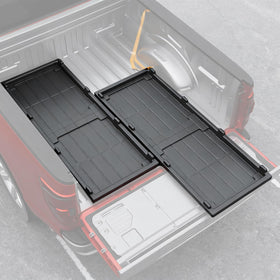 Maxzina front view of installed slide-out tray showing organized storage benefit