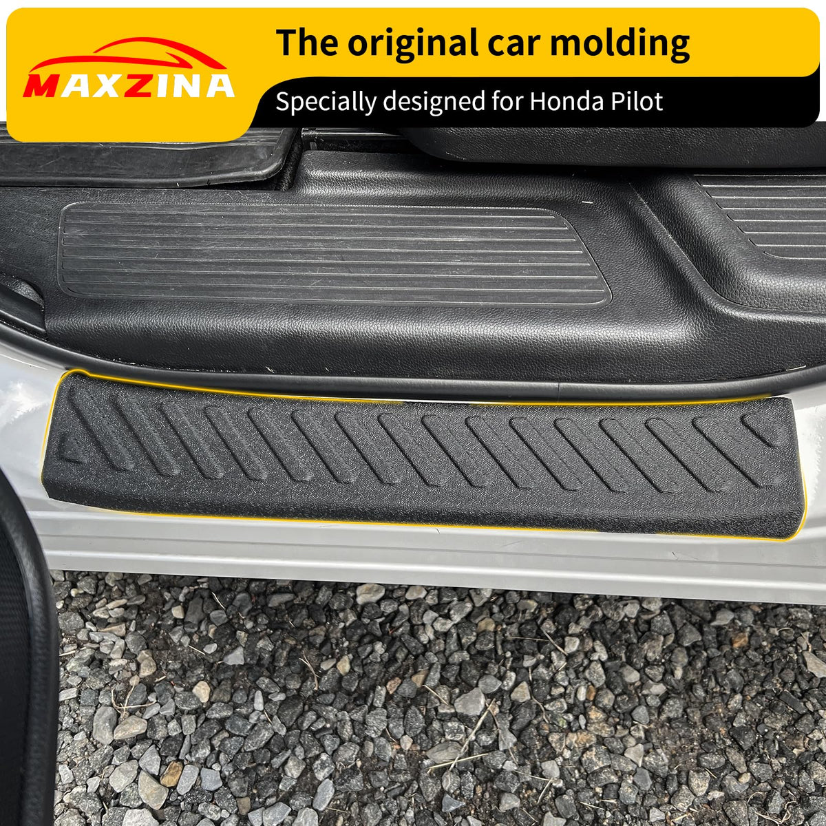 Maxzina installed on Honda Pilot sill demonstrating clean coverage and protection