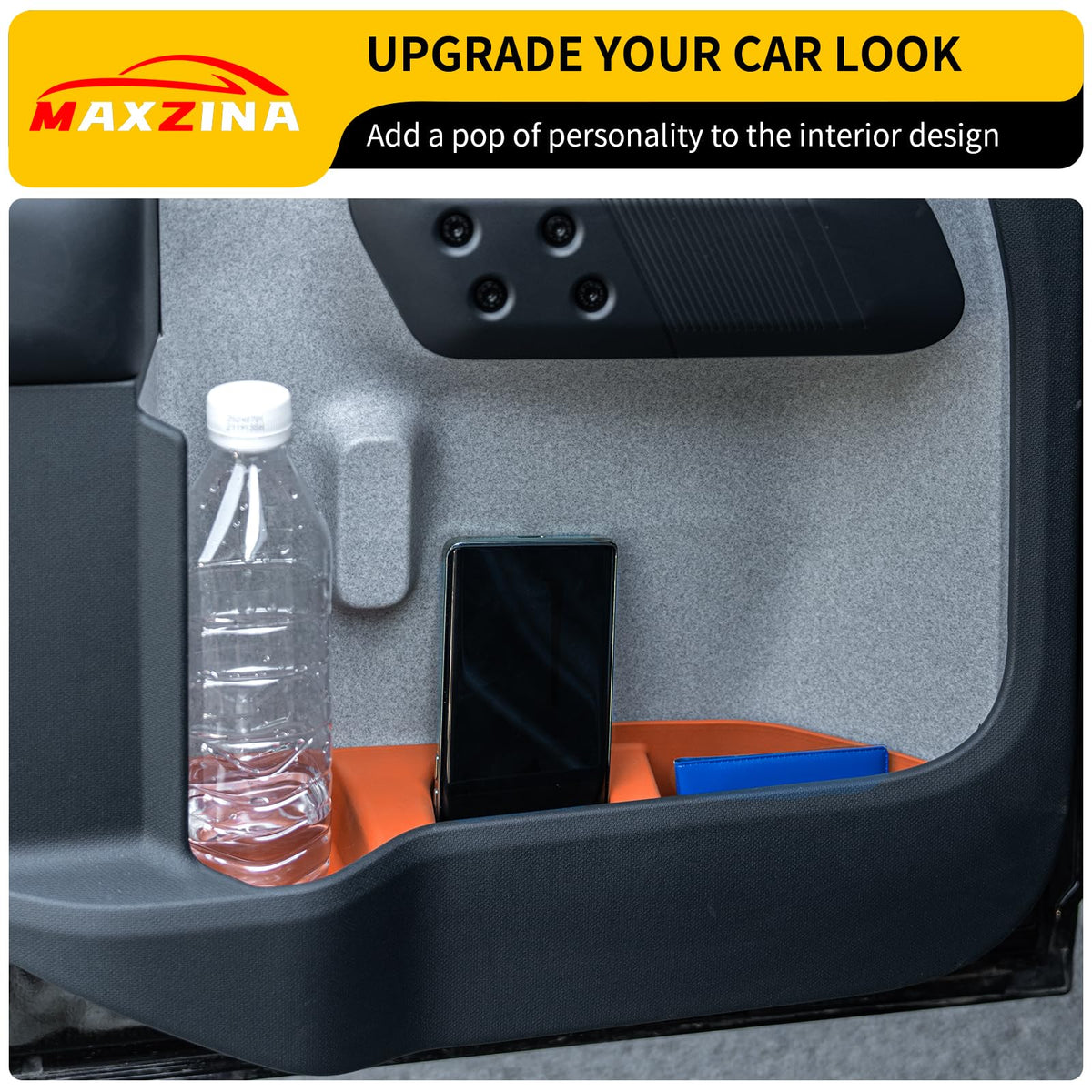 Maxzina tray holding phone and keys offering quick reach and protection
