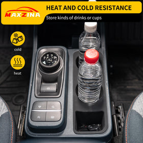 Maxzina insert beside water bottle showing exact size and stability