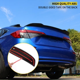 Maxzina spoiler side edge showing flush fit with Civic trunk lid for seamless look