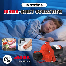 MAXZONE installed under RV sink illustrating space-saving benefit