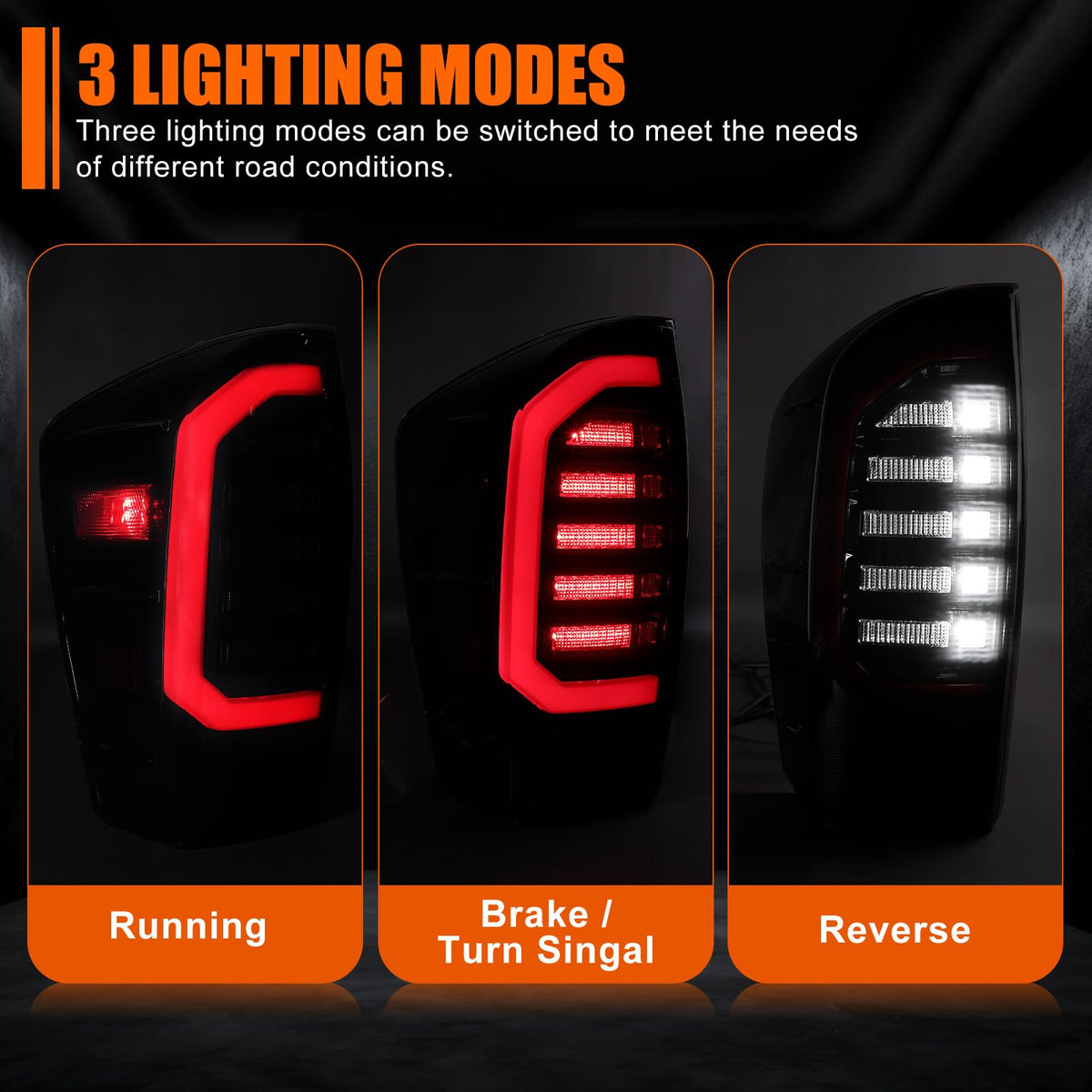 MAYELLO brake light illuminated at night for improved visibility and safety