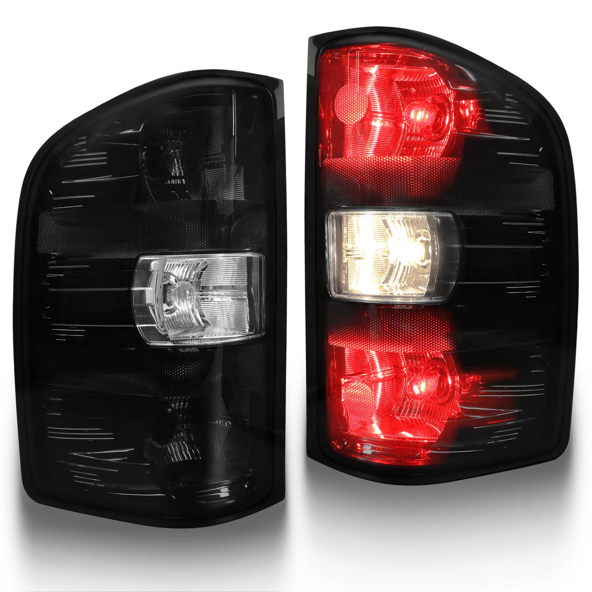 MAYELLO front view smoked tail lights showing factory-fit benefit