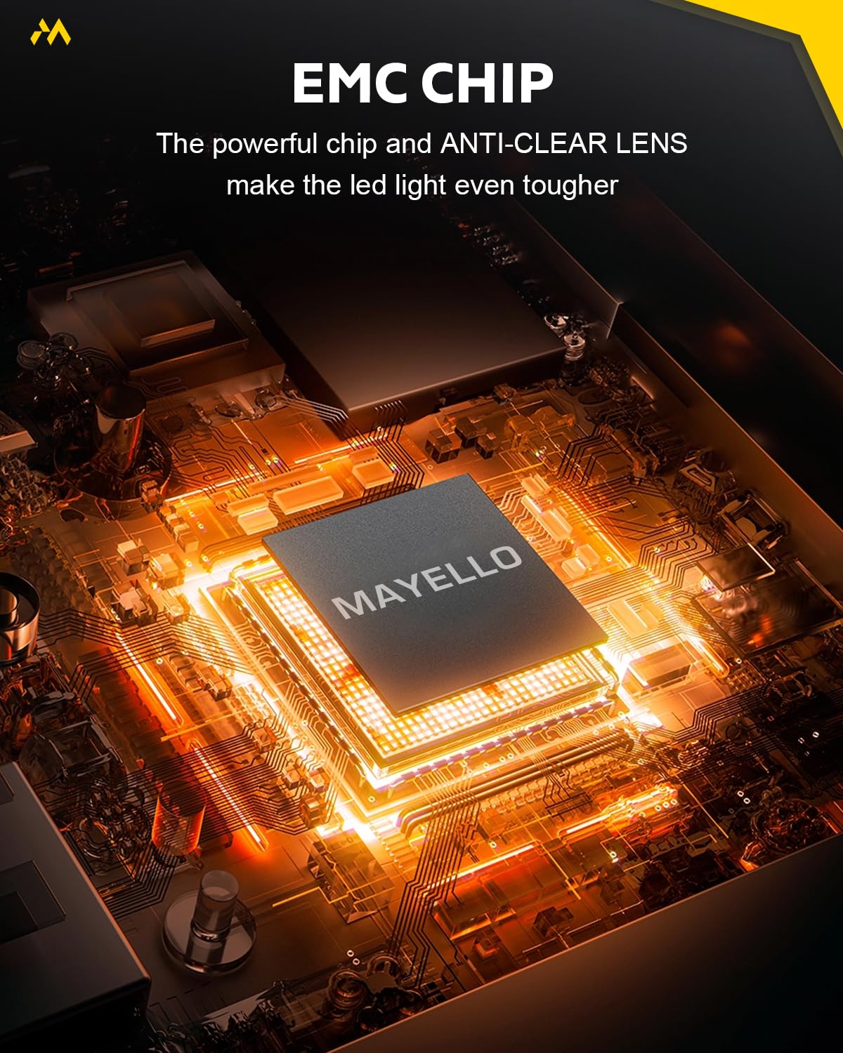 MAYELLO white daytime running halo ring and yellow turn halo for visibility