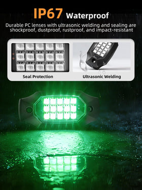 MAYELLO underbody-mounted pods showing even underglow and road visibility benefit
