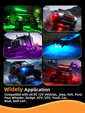 MAYELLO nighttime truck with multicolor underglow showing eye-catching style benefit