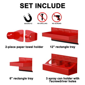 Mayouko 12-inch tray closeup on metal chest holding sockets and parts
