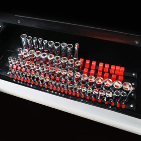 Mayouko tray on a workbench showcasing ready-to-use organized socket layout