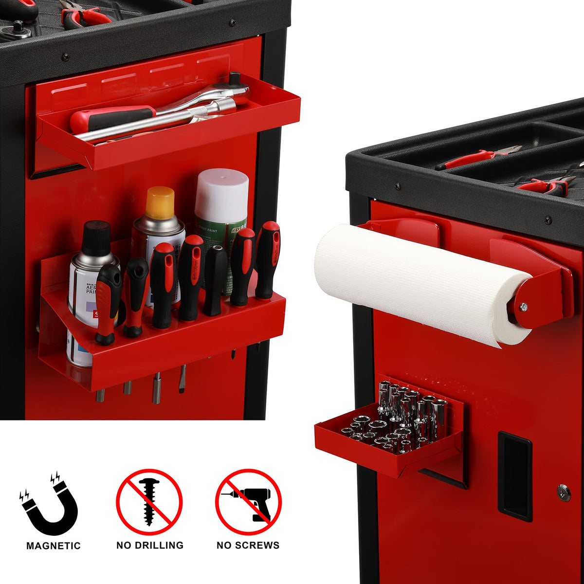 Mayouko rubber-coated magnet detail protecting toolbox finish and gripping securely